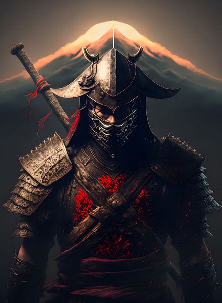 Samurai-Krieger Berg Fuji von Steven Kingsbury