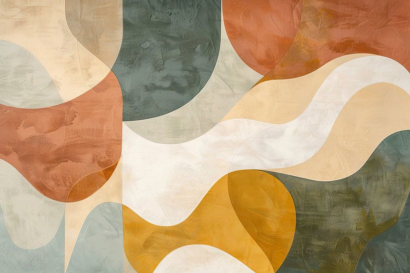 Fließende Formen - Zeitgenössische Abstrakte Kunst von Poster Art Shop