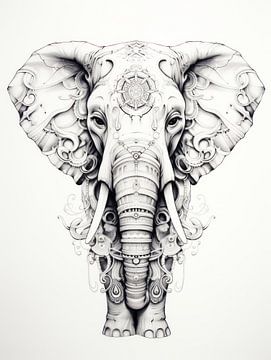 Weisheit in Tinte: Der elegante Elefant von Eva Lee