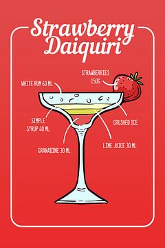 Cocktail de daiquiri à la fraise sur ColorDreamer