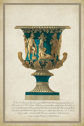Vintage Gods Vase by Piranesi | Turquoise