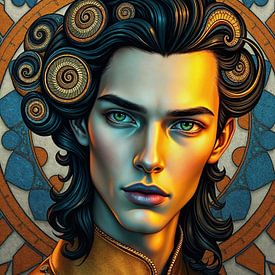 Painting of a man after Klimt by Liona Toussaint