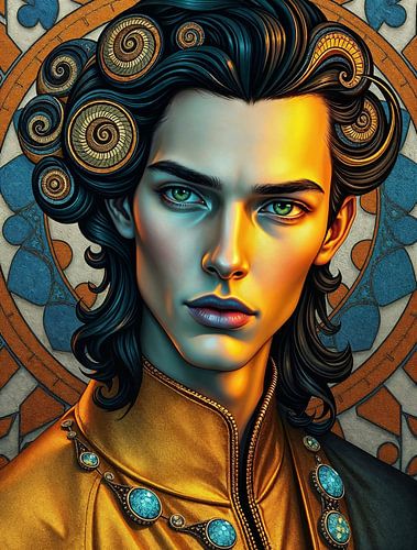 Schilderij van een man naar Klimt