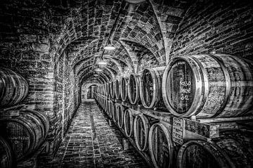 Wine cellar in black and white by Frans Scherpenisse