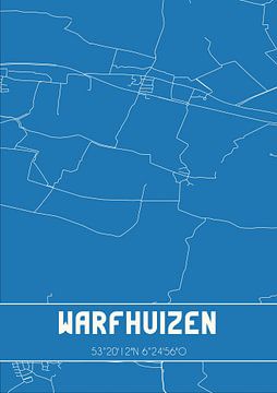 Blaupause | Karte | Warfhuizen (Groningen) von Rezona