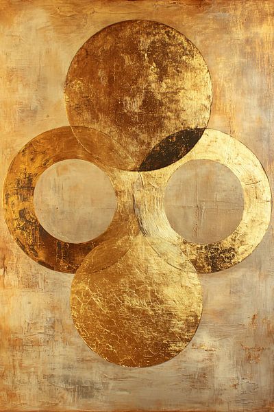 Cercles dorés sur fond abstrait par Art & Soul Creations
