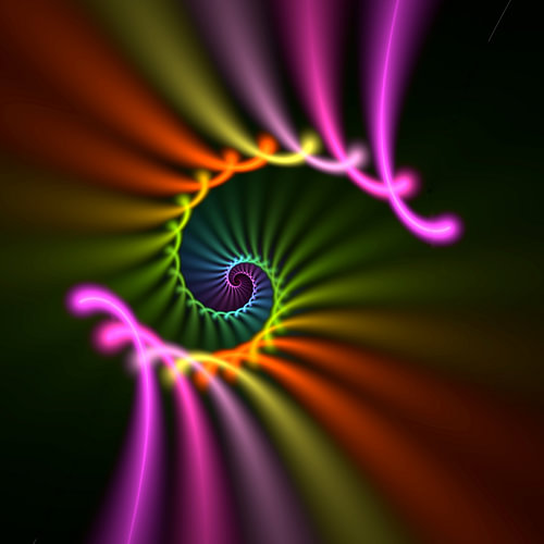 3d fractal in de vorm van een spiraal