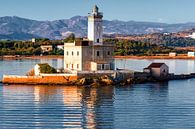 Leuchtturm der Hafeneinfahrt Olbia Sardinien von Thomas Heitz Miniaturansicht