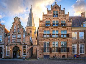 Old buildings on Zaadmarkt and old market of Zutphen