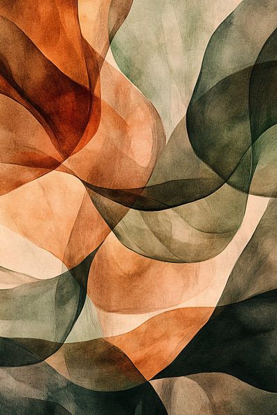 Abstraktes Aquarell mit Erdtönen von Imperial Art House