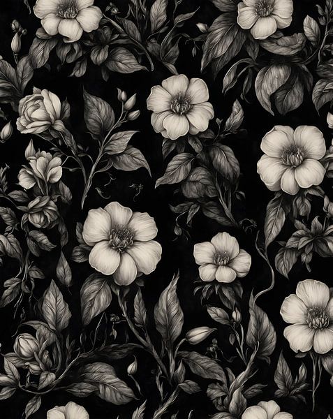 Monochrome Blume von Kurator_Things