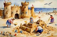 Sociable ladies build a sandcastle by De gezellige Dames thumbnail