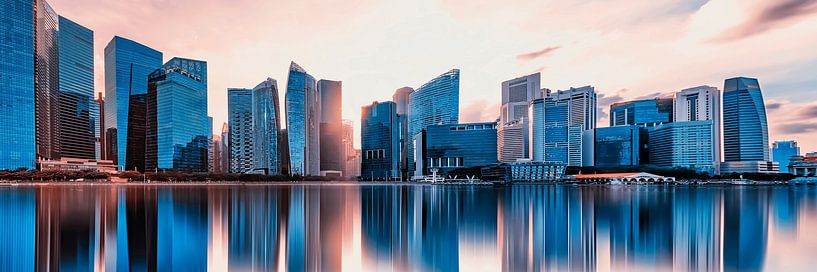 Sonnenuntergang in der Marina Bay von Manjik Pictures