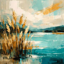 Golden reeds in the morning light by ButterflyPix