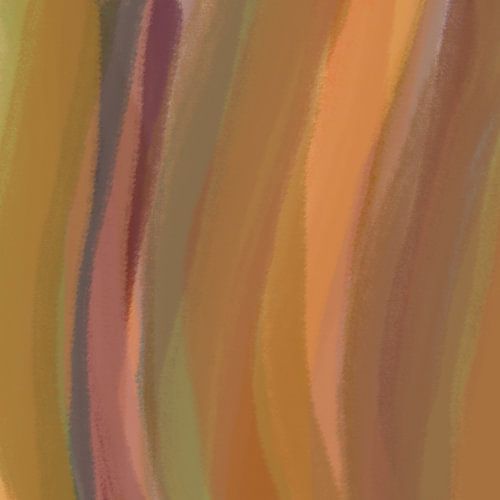 Modern abstract. Penseelstreken in oker, bruin, paars.