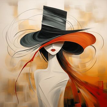 Femme avec chapeau