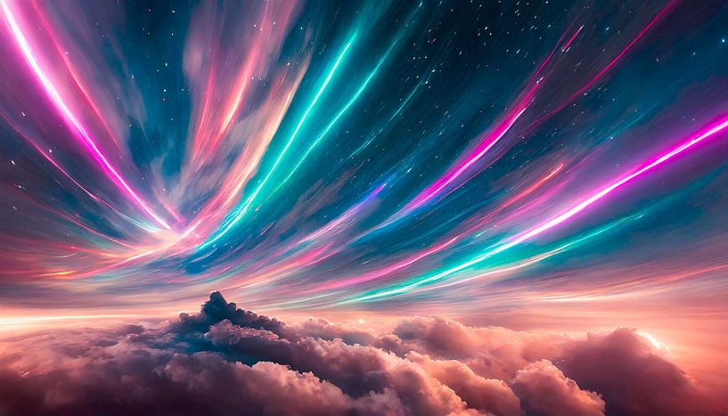 Clouds with fluorescent colours by Mustafa Kurnaz