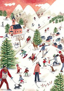 Paysage d'hiver avec montagnes