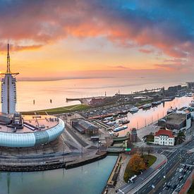 Vue panoramique du nouveau port de Bremerhaven, en Allemagne sur Michael Abid