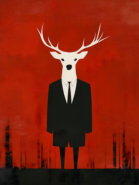 De Stag bij zonsondergang van Lisa Bovenlander