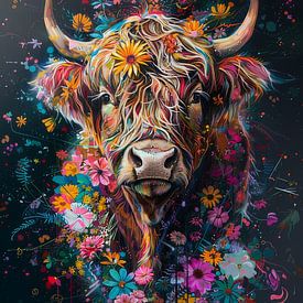 Floral Whisper - A Highland Harmony - Scottish Highlander by Eva Lee