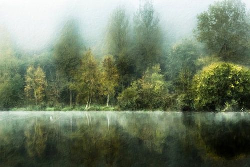 50 shades of green (landscape, painting)