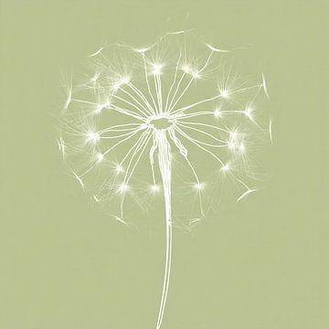 Abstracte dandelion 3 van Studio Pieternel