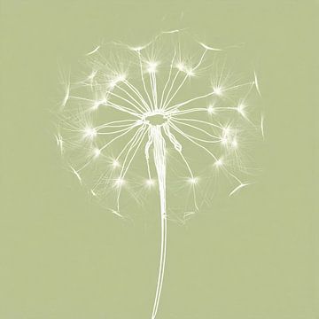 Abstracte dandelion 3 van Pieternel Decoratieve Kunst