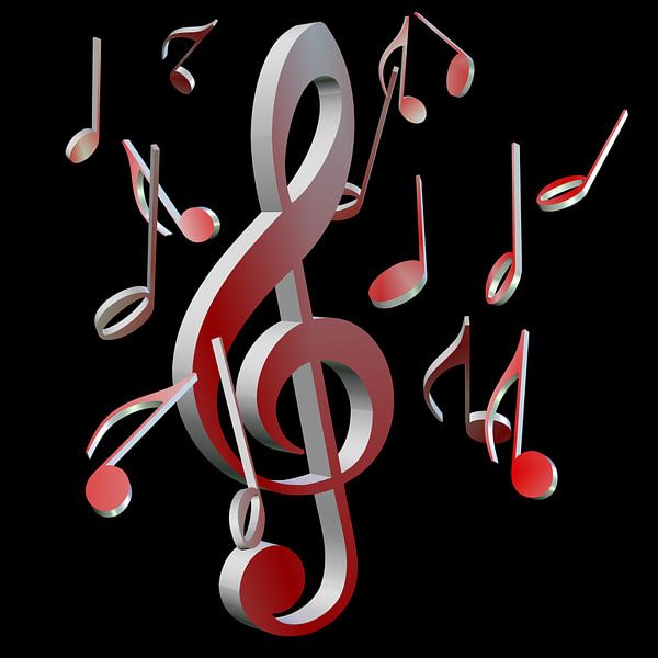 Treble clef and music notes by Michael Schuppich