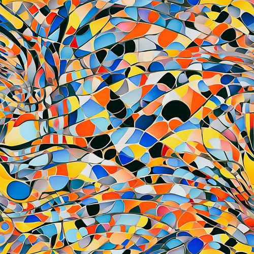 Abstract Kleurrijk Spiegel Schilderij