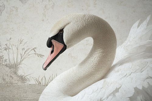 Swan in Detail Timeless Purity and Elegance