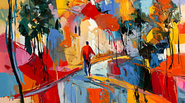 Modern expressionist cityscape by Angel Estevez