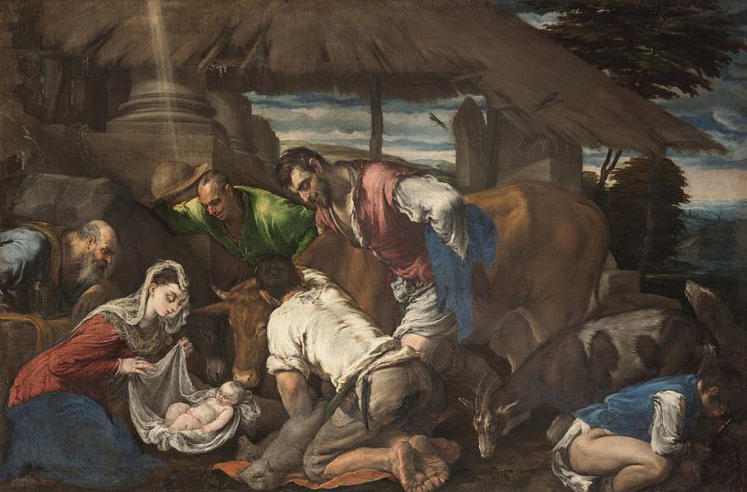 Adoration of the Shepherds, Jacopo Bassano by Masterful Masters