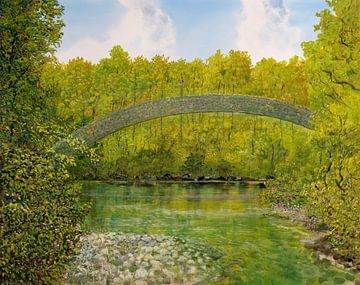 Brücke über Teich von Art Demo