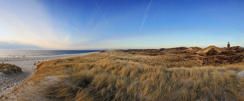 Sylt Panorama - Weststrand und Quermarkenfeuer von Frank Herrmann