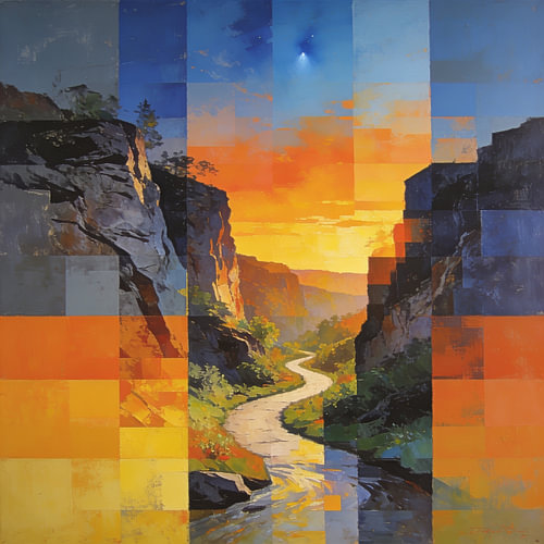 Vallée à la lumière du soir