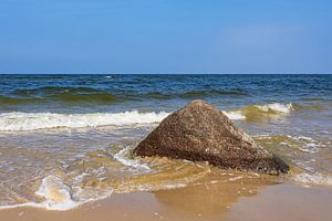 Stein am Strand von Bansin auf der Insel Usedom