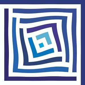 Abstrakt in Blautönen und Weiß