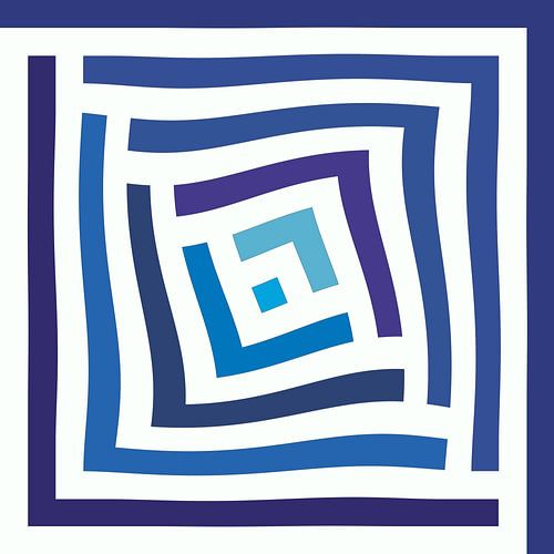 Abstract in blue tones and white