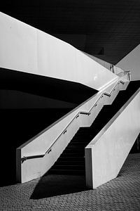 Treppenaufgang abstrakt Veles e vents schwarz-weiss Valencia Spanien von Dieter Walther