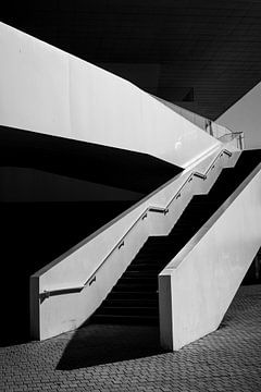 Staircase abstract Veles e vents black and white Valencia Spain by Dieter Walther