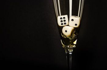 Dice in glass