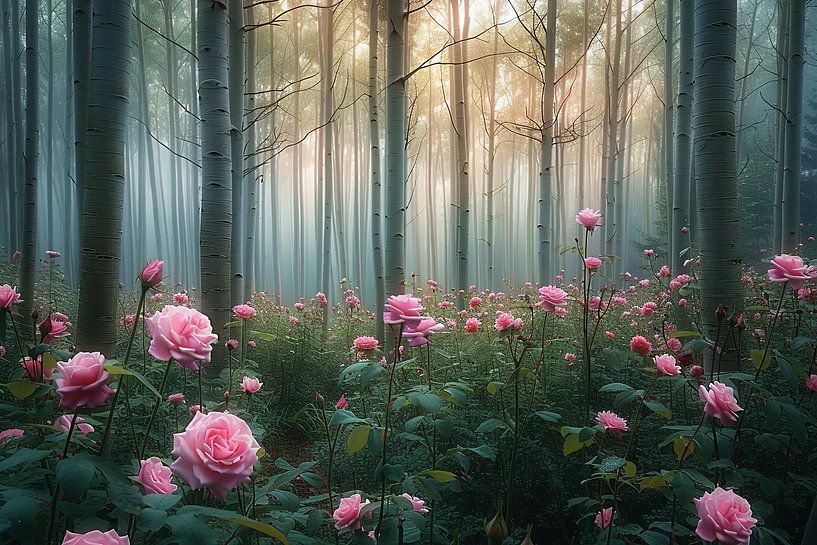 forest photography with roses by Egon Zitter