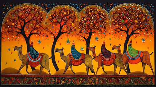 Camel caravan - Gond