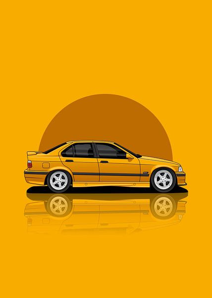 Art Car 1997 BMW M3 E36 yellow by D.Crativeart