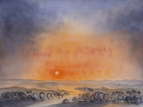 Glühender Himmel bei Sonnenaufgang von Adriana Müller