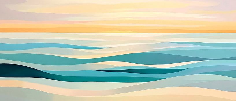 Sea of waves in a gentle play of light by Poster Art Shop