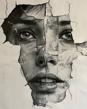 Cracked Paper Portret Vrouw van It starts with Art