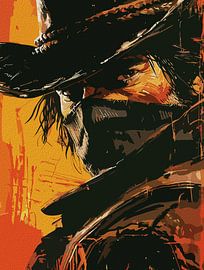 Mystic Outlaw: Fiery Western Stare by Ramy Salah Hefny
