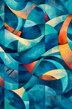 A riot of colour in the blue seaAbstract and harmoniously combinedWe by Poster Art Shop